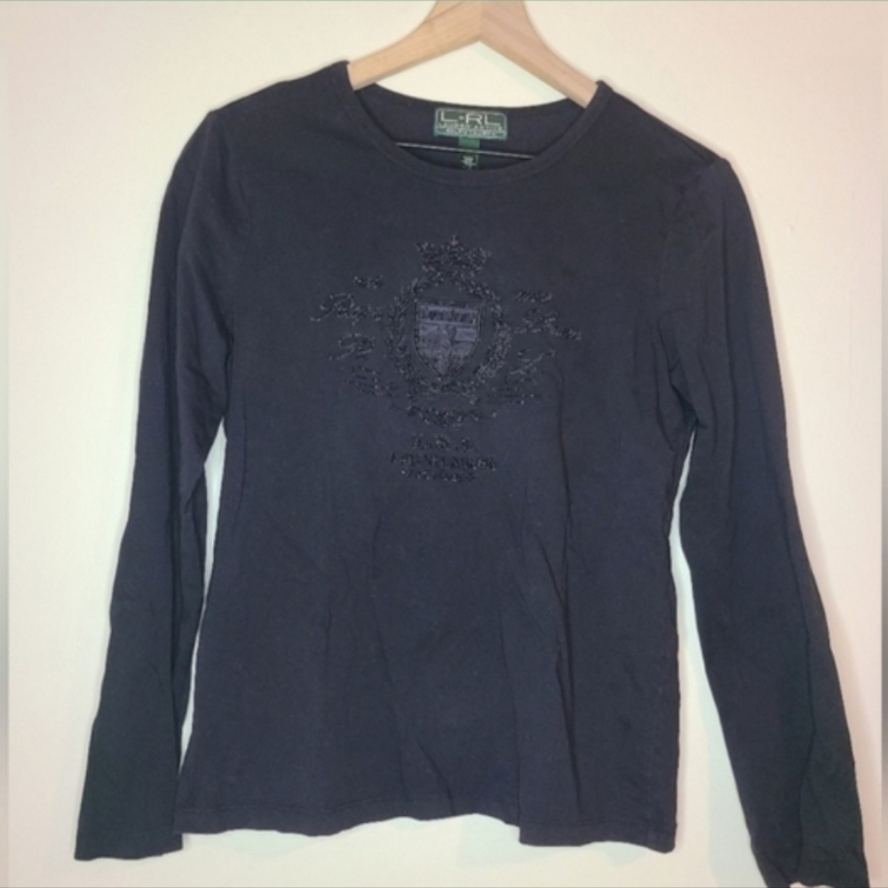 vintage Ralph Lauren beaded long sleeve top, medium